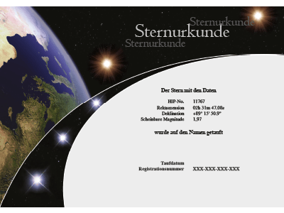 Deluxe Paket Starling Sterntaufe